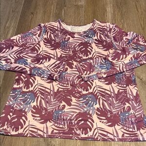 Women’s 32 Degrees Sun Protection UPF 50+ Long Sleeve Tropical Leaf Tee